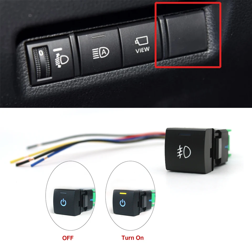 Spínač prednej hmly Svetelné spínač s drôtovou súpravou vhodný pre Toyota Camry pre Avalon RAV4 2019 2020