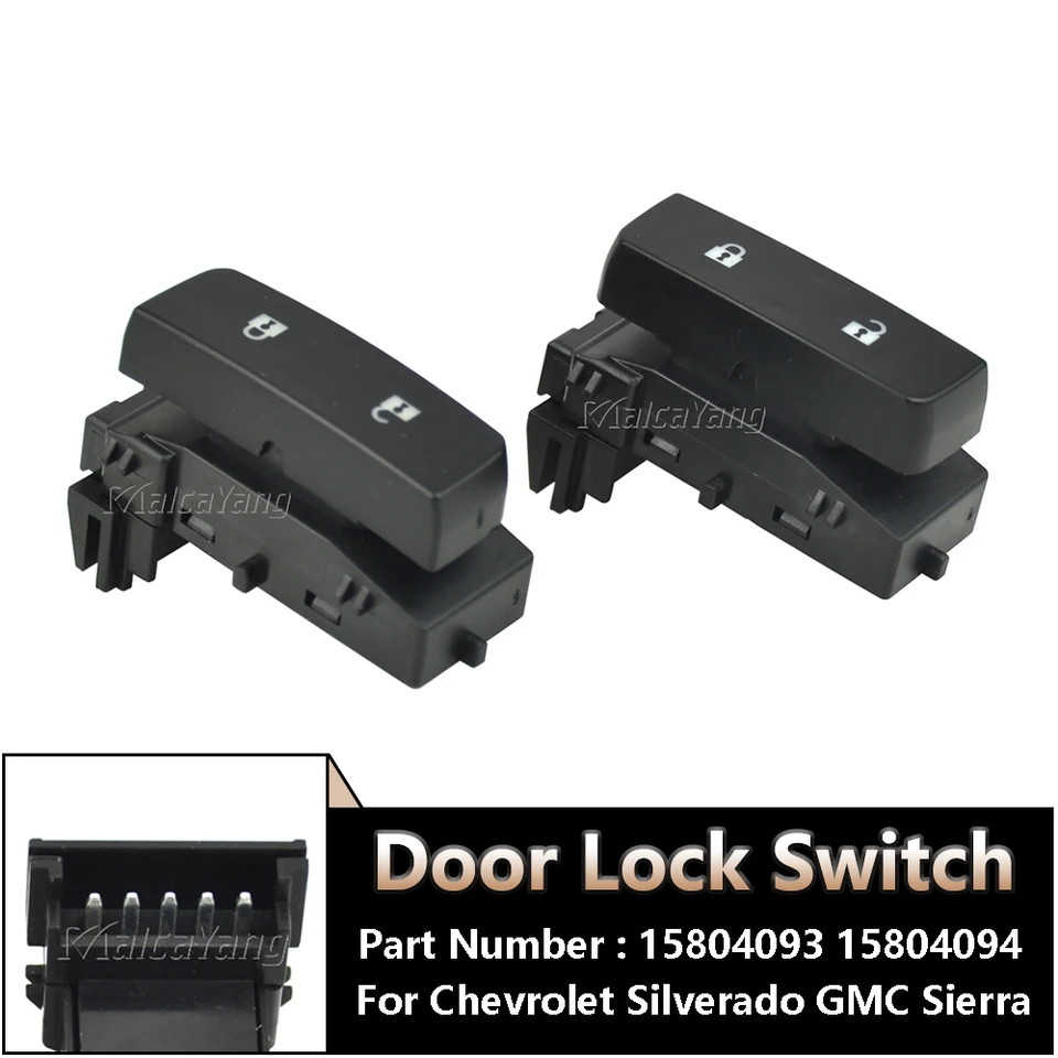 Spínač predných a ľavých dverí zámok 15804094 15804093 Automobilové príslušenstvo pre Chevrolet Traverse Silverado Sierra 1500 2500 3500