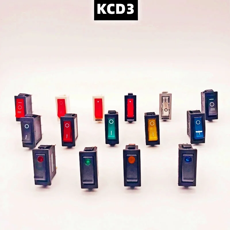 Spínač rocker KCD3 zapnuté tlačidlo 2 Poloha 3pin elektrické vybavenie s osvetleným prepínačom LED diódy 16A 250V/20A 125VAC