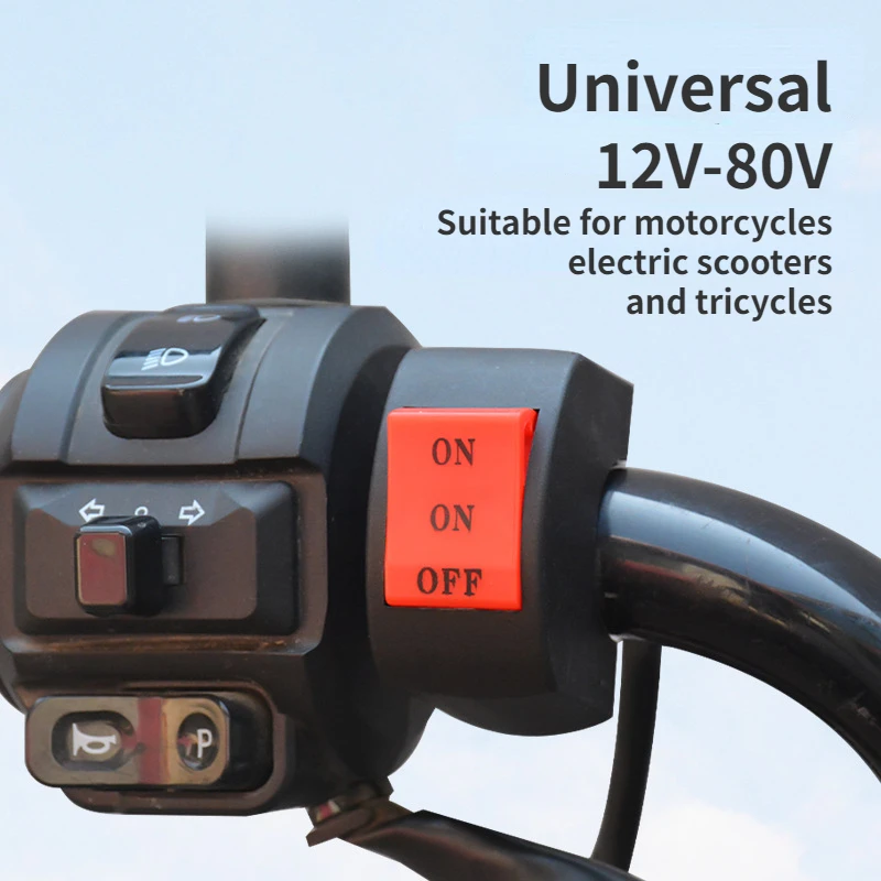 Spínač spínacieho spínača na motocykli Universal pre Motor Motor ATV Bike Black DC12V-80V 10A Motocyklové príslušenstvo