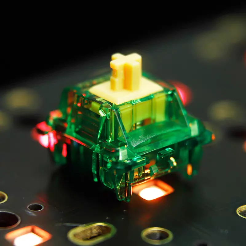 Spínačy piva Gateron pred pokročilým hmatom 5pins RGB SMD pre vlastné domáce zvieratá Mechanická klávesnica MX Switch Green Transparent PC