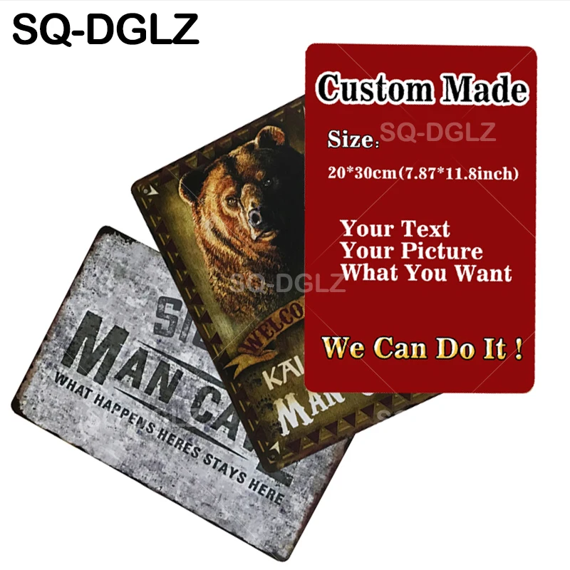 [SQ-DGLZ] Custom Plaque Metal Vintage Pub Bar kovový znak plechý kovový štít Tin Sign Domáca maľba maľba Art plagát