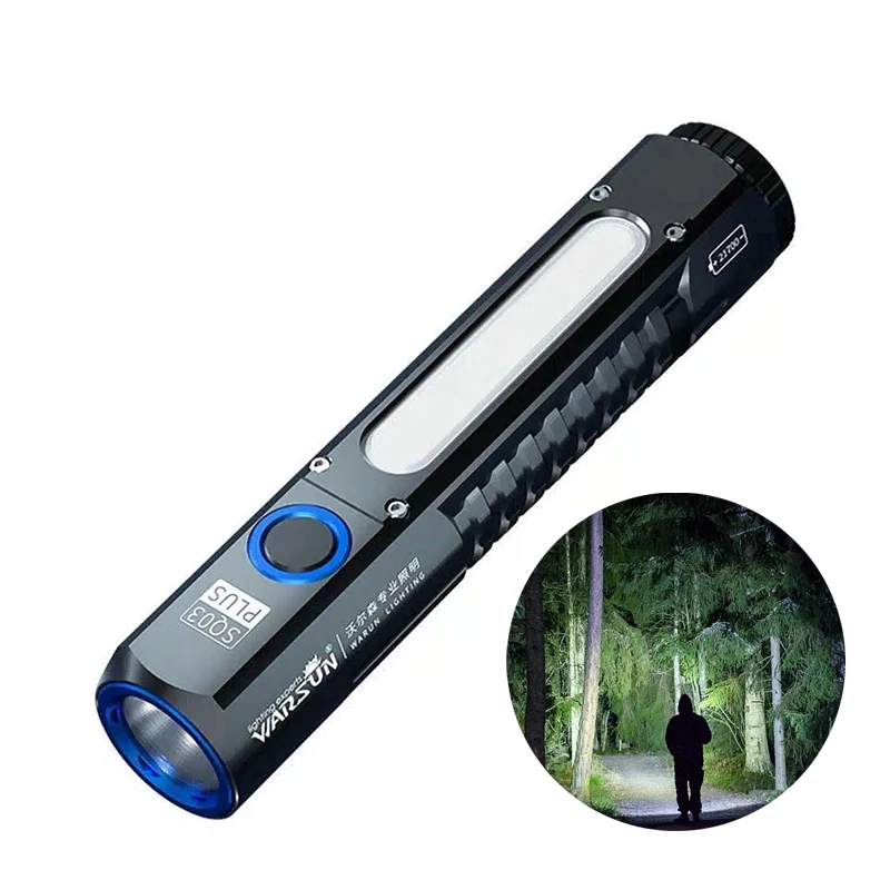 SQ03 Plus nabíjateľná 5000 mAh batéria 21700 EDC LED baterka typu C USB nabíjanie Magnetický chvost s kabátmi na bočné svetlo Torch