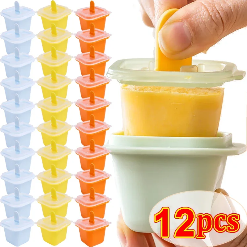 Square Ice Cube Folds Food Grade Silikone Ice Cream Fold Model s látkou na tyčinku DIY Jelly Pudding Letný ľadový nápoj výrobca loptičiek