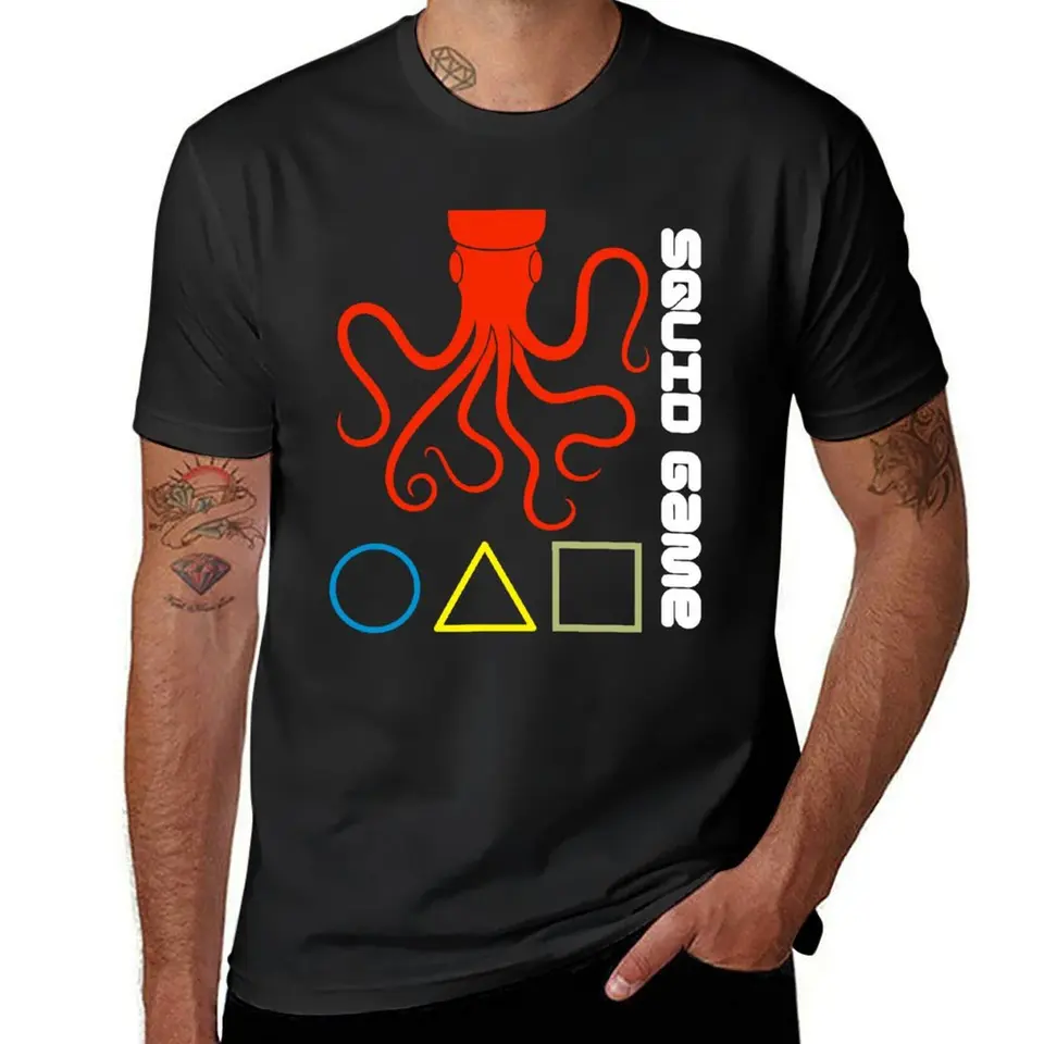 Squid Circle Square Triangle Tričko Roztomilé topy letné top muži tričká