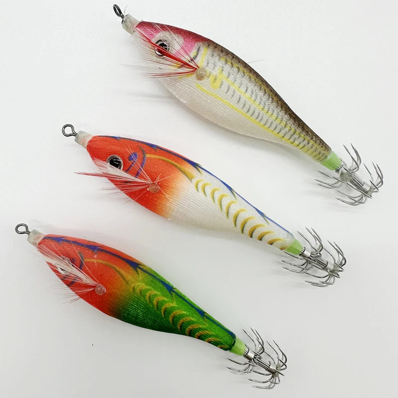 Squid Hook8.5cm Rush Egi Jig návnady Drevené krevety Lure Lucum Japonca Yo Zuri Gambar plávajúce Sutte chobotnica squid jig