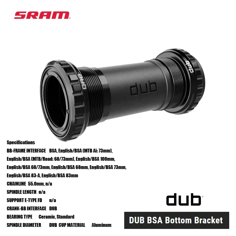 SRAM DUB BSA BROWN DOPADLA Jeden nadrozmerné vreteno, ktoré pracuje na všetkých spodných držiakoch MTB a ROAD Cyklistické bicykle cyklistiky