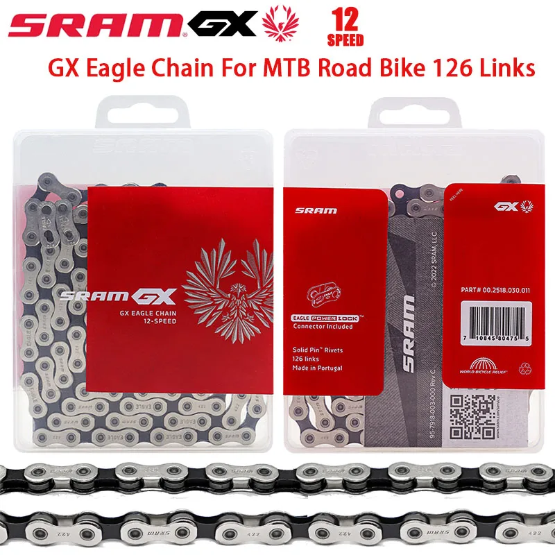 SRAM GX Eagle 12 Speed ​​MTB Road Bike Reťaz 126 l Bicykel reťazec strieborný zámok Link NX Eagle 12V reťaz originálne diely bicle