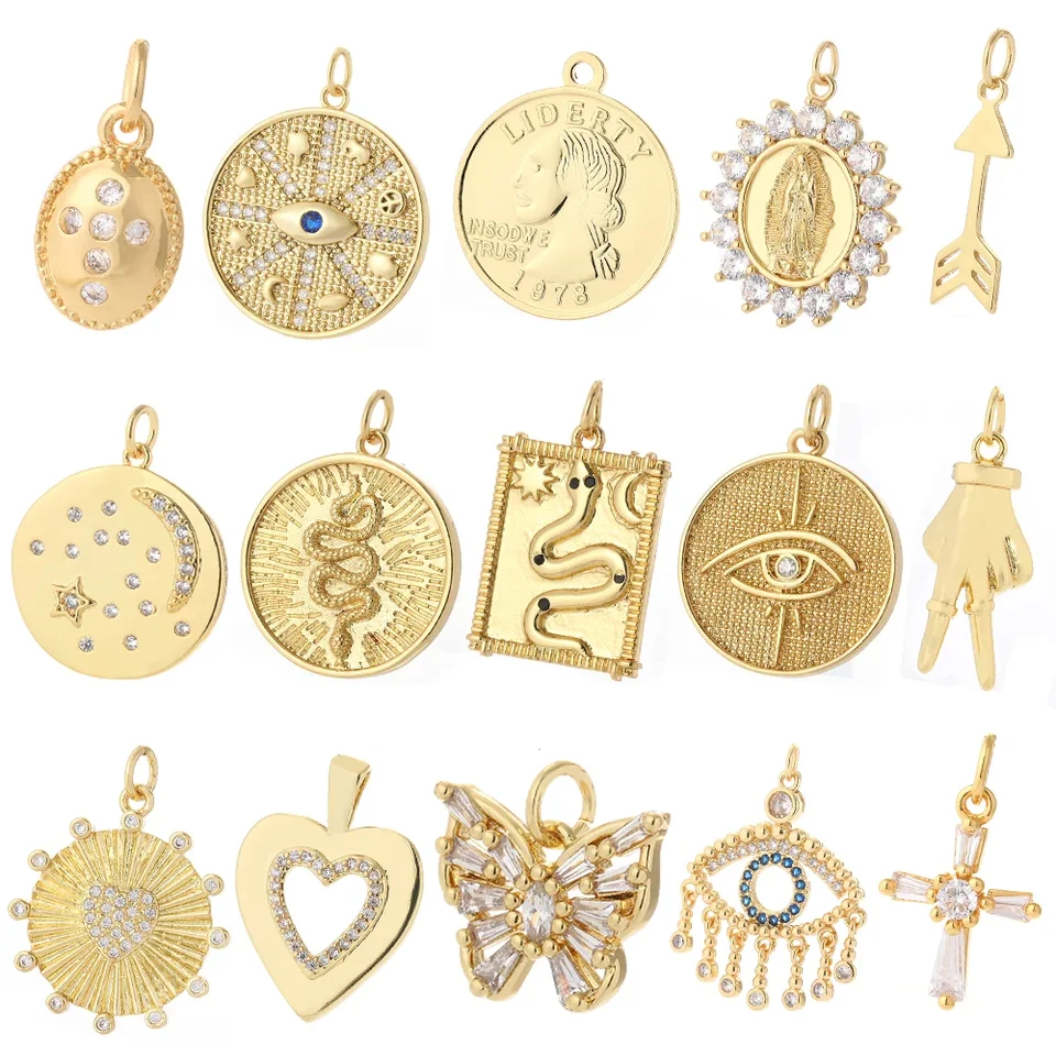 Srdce Sanke Star Coin Zlo Blue Eye Kúzla pre šperky výroba dodávok dizajnérsky maslo kríž Mesiac DIY náramok Náramok náhrdelníka