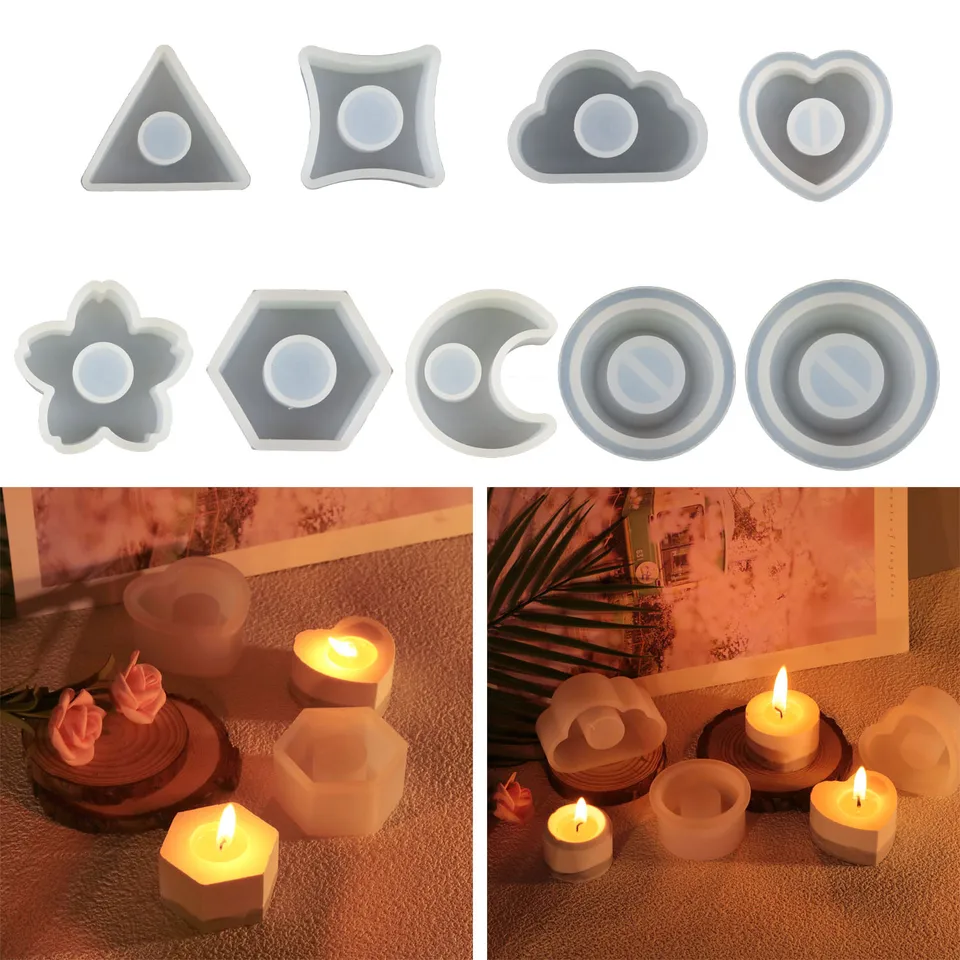 Srdce Silikónové sviečky Folmy Folmy Živú pleseň Epoxidová živice Casting Forss pre DIY Crafts Voskové sviečky Výroby mydiel íl