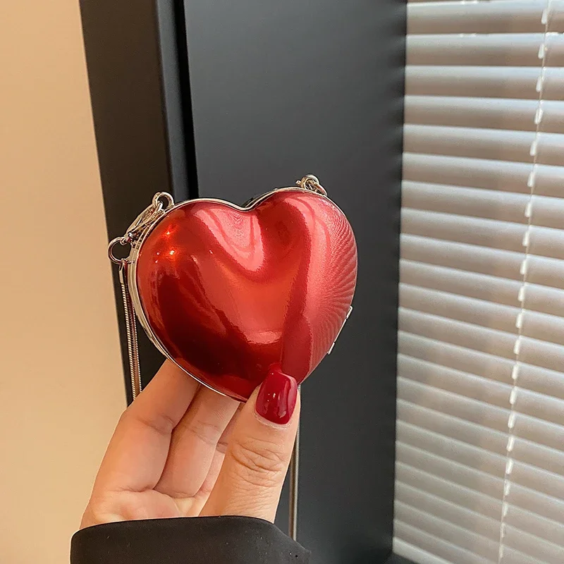 Srdcový tvar pu macaron mini dámska taška na rameno móda Jednoduchá jedinečná dizajn Crossbody Bag 2024