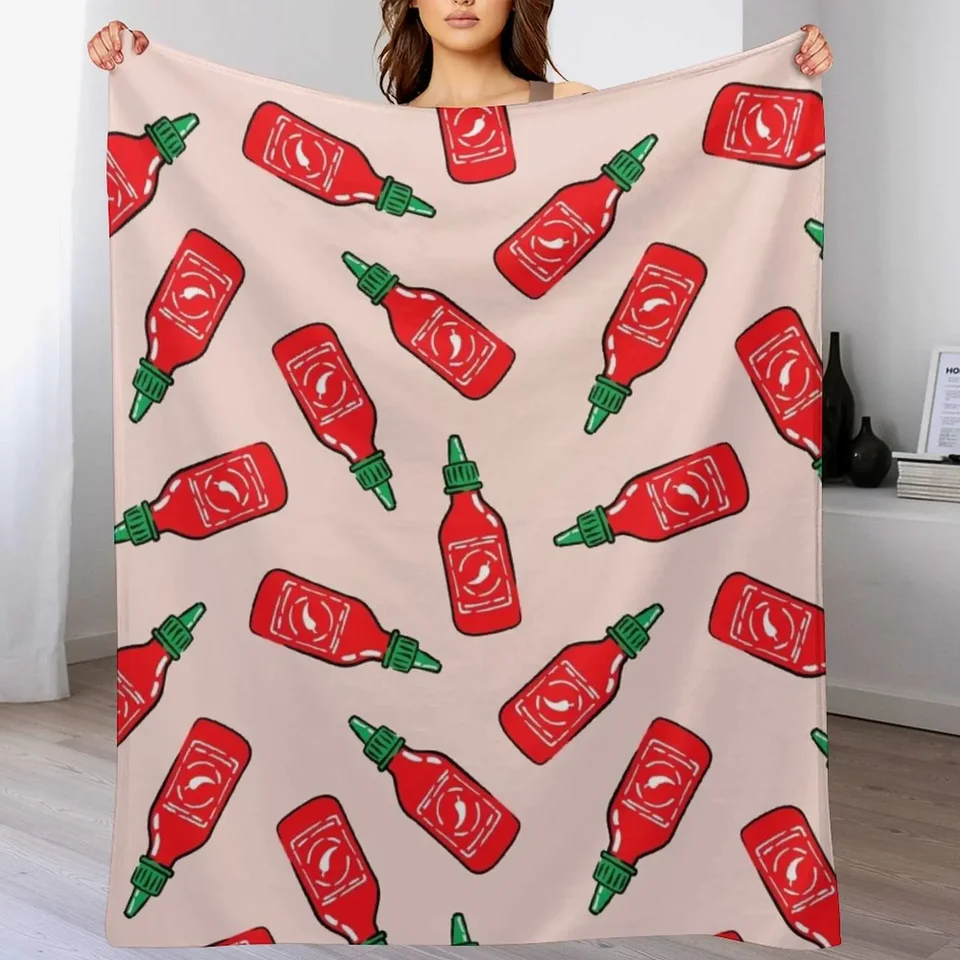 Sriracha omáčka - ružová - horúca chilli omáčka Hádajte prikrývku módne pohovky pre deti dekoratívy pre detské prikrývky