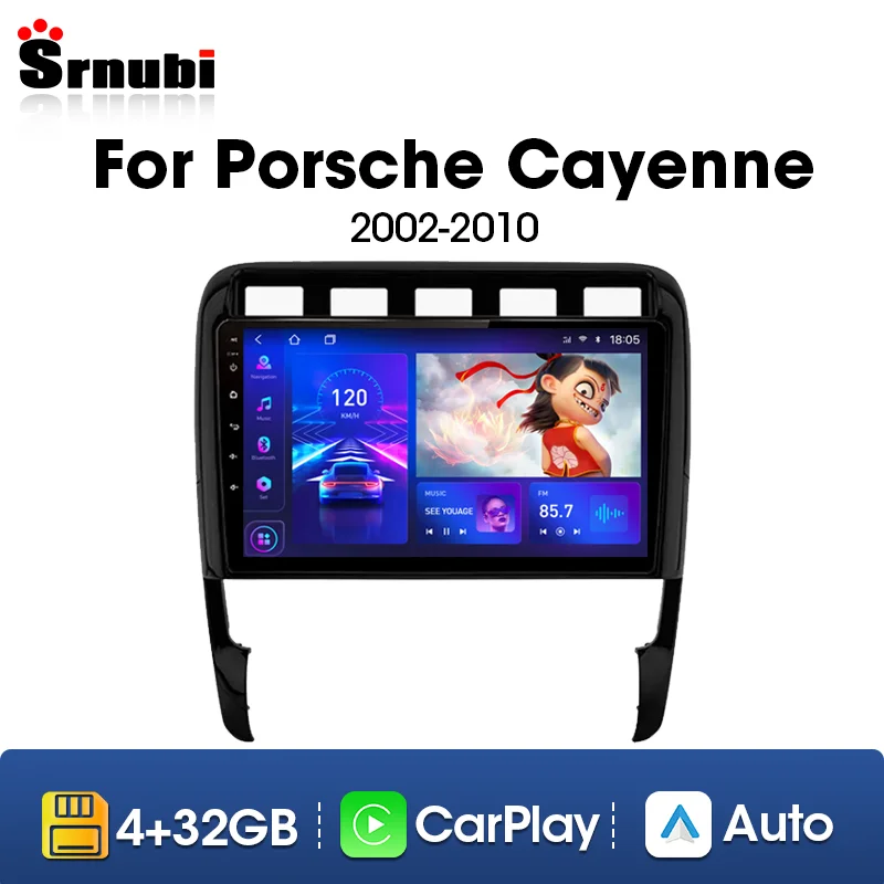 SRNUBI Android 11 Aut Radio pre Porsche Cayenne 2002 - 2010 Multimedia Player 2 DIN GPS Navigation Carplay Stereo DVD reproduktory