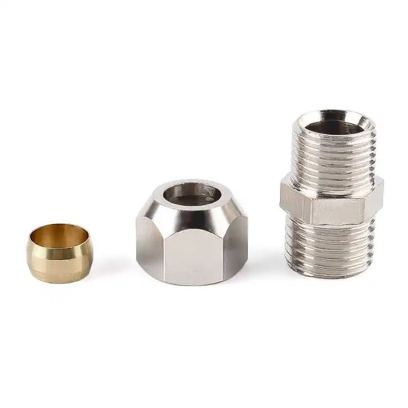 SS 304 Nerezová oceľ Double Ferrule Compression Connector 6 mm 8 mm 12 mm trubica na 1/8 