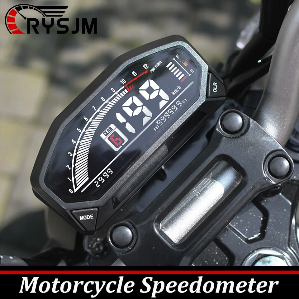 SS Nový LED nastaviteľný rýchlomer KMH RPM Displej na úrovni paliva Odemeter Tachometer Motor Moto Dashboard pre 1 2 4 valc