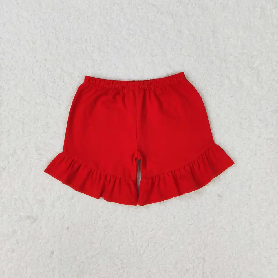 SS0269 Summer RTS veľkoobchodný obliekanie pre dievčatá Red One Vrstve Lace Lace Shorts Summer Nový príchod Boutique dievčenské oblečenie