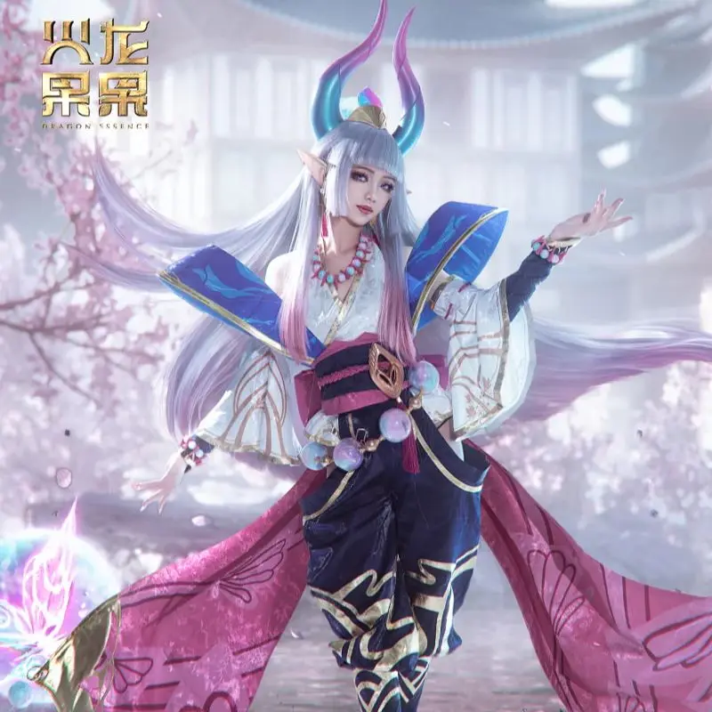 SSGame Spirit Blossom Syndra Cosplay kostýmy obleky s plnou setou syndrou cos rohy parochne Vlasy anime kostým pre ženy večierok Halloween