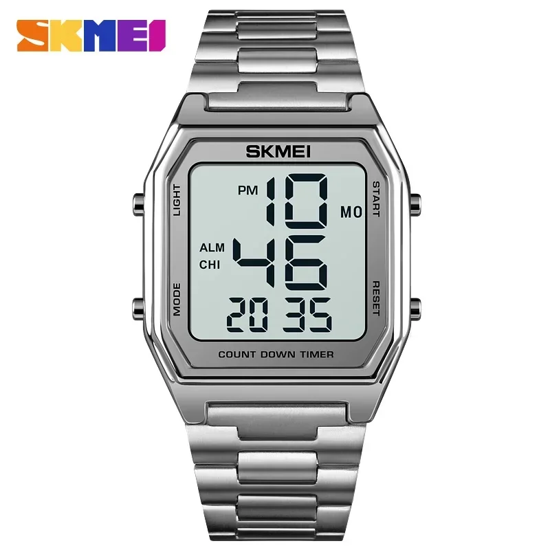 SSKMEI 1735 Sports Clock Waterproof LED Digitálne hodinky Relogio Masculino Business Electronic Men hodinky hodinky oceľové remienky náramky