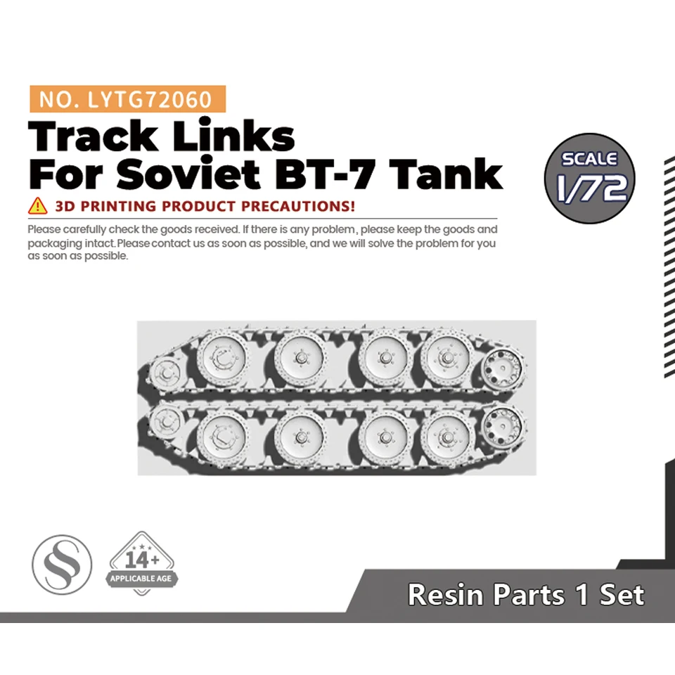 SSModel Lytg72060 1/72 Model upgrade diely Track Prepojenia pre sovietsky tank BT-7