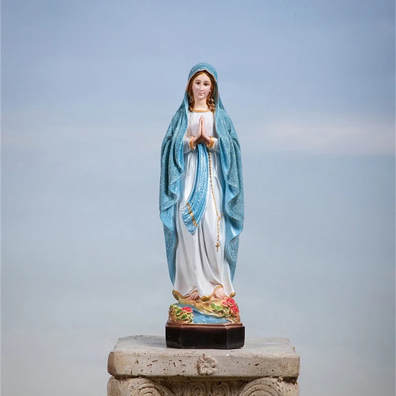 St. Bernadette z Lourdes Resin Socha, katolícka panna figurínové sochárske ozdoby Domáce dekorácie Arts Veľkonočné vianočné darčeky