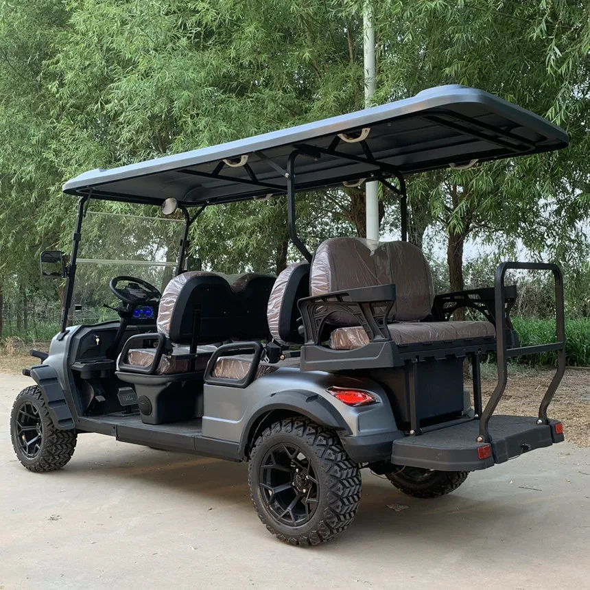 Stabilné a odolné elektrické vozidlo 2024 4+2 sedadlá 4 kolesové golfové vozíky Elektrické auto s vlastným pohlavným autom Luxusný dospelý go Kart
