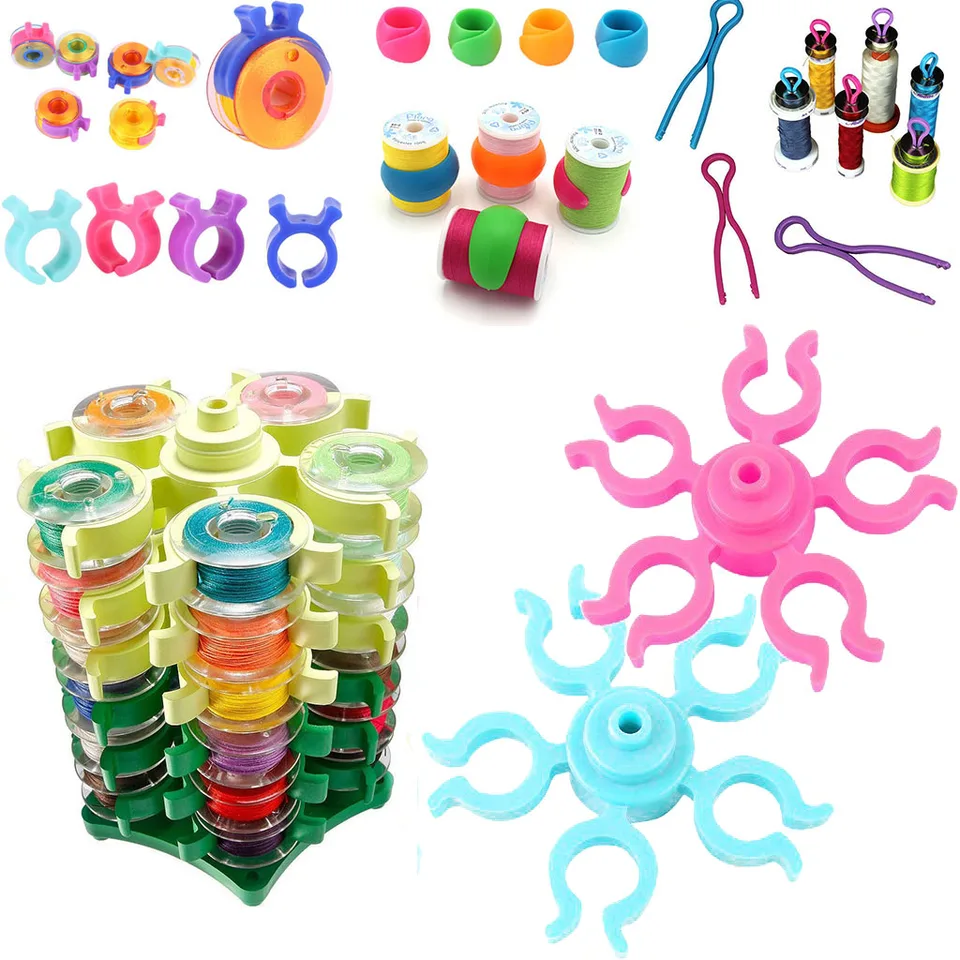 Stack'n Store vyšívacie cievky Tower Storage pre 30 cievok Šijacie prikrývky Buddies Buddies Biely Case Case Banbin Clambin Clamp Clambin