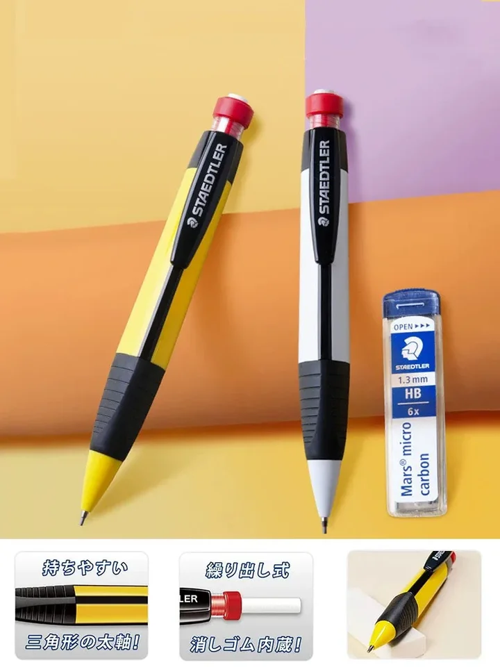 Staedtler 771 Mechanická ceruzka Kreslenie školské kancelárske potreby Kancelária trojuholníka ceruzka Hriadeľ s guma 1,3 mm