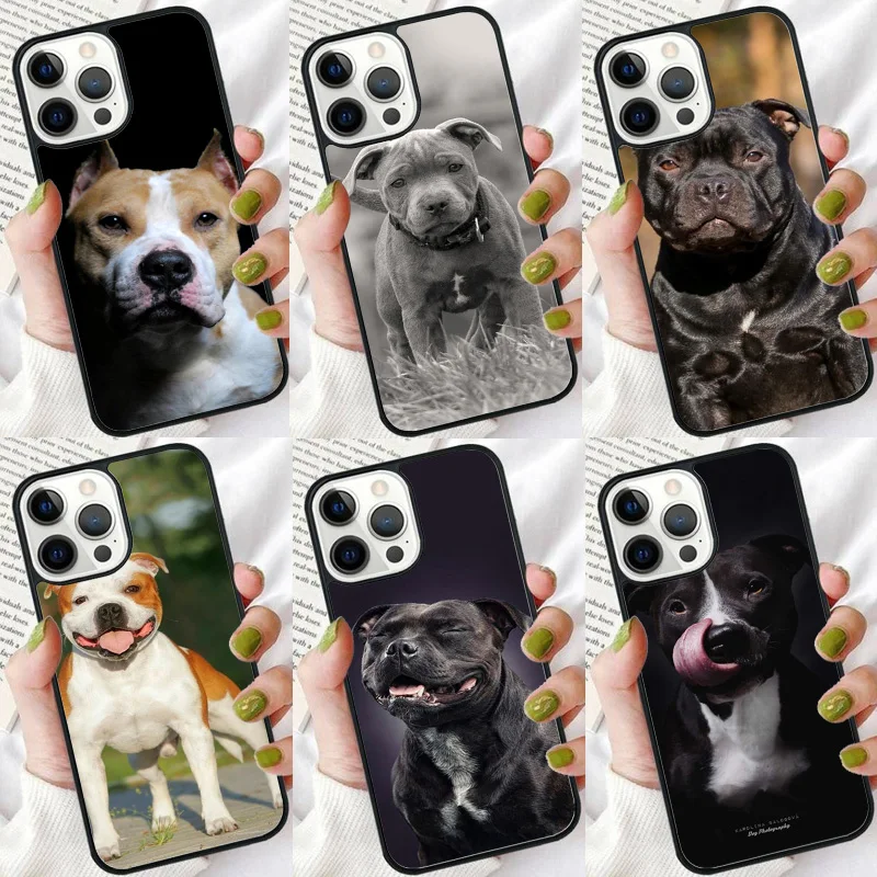 Staffordshire Bull Terrier Stafft Dog Telefón puzdro pre iPhone 16 15 14 plus xr xs 11 12 13 pro max.