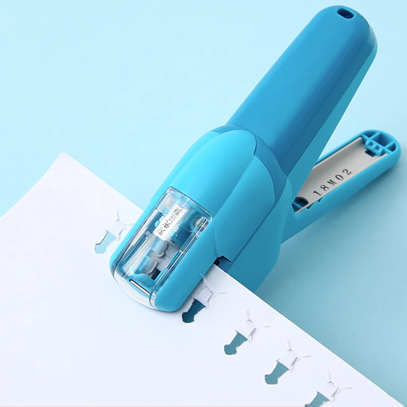 Stapleless zošívačka mini prenosná plastová zošívačka bezpečný papier zo zošívania bez sponiek School Office Bookbinding Supplies