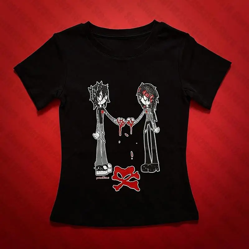 Star Girl Y2K Baby Tee s krátkym rukávom Top Street Tričko Dámske punk anime tričko Dámske dámske 2023 letných 90. rokov vintage gotická emo emo