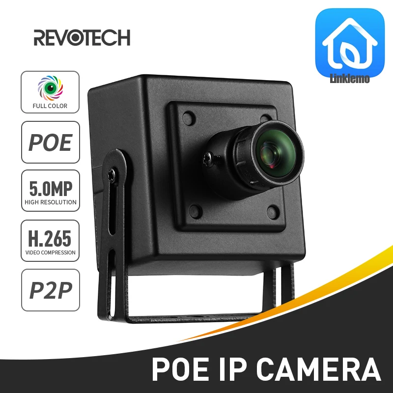 Star Light H.265 HD IP fotoaparát 5MP Mini Full Color Night Bezpečnosť Kovový vnútorný fotoaparát Onvif P2P IP CCTV čierny fotoaparát