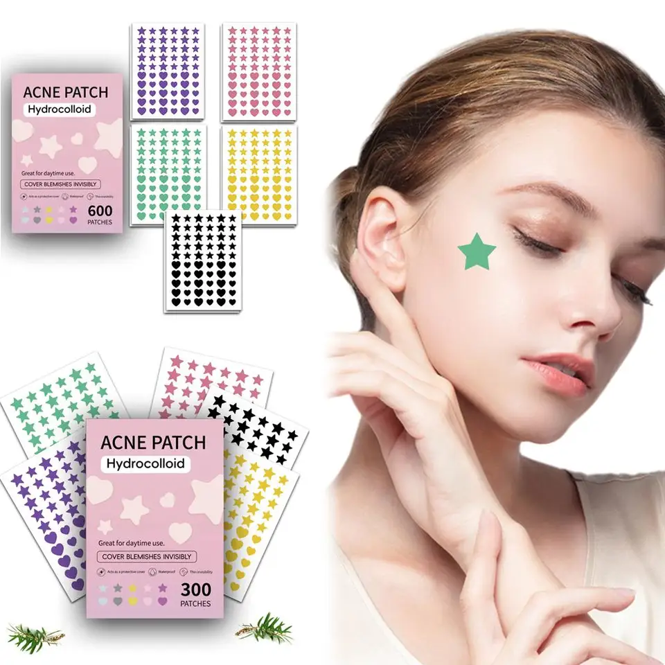 Star Pimple Patch akné farebné neviditeľné neviditeľné odstraňovanie akné make -up na tvári nálepky na pokožku skin 300/600ks kozmetické nástroje Care Conceled Z5Y5