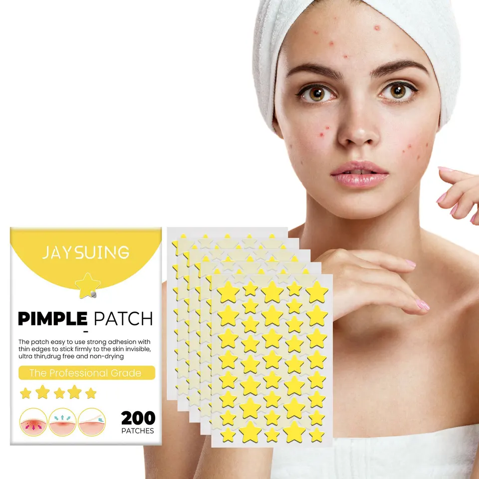Star Pimple Patch nálepky žlté neviditeľné odstraňovanie akné Hojejúce Hydrokoloidné vodotesné akné absorbujúce kryciu náplasť