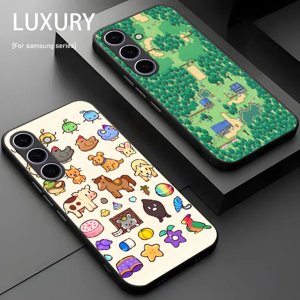 Stardew Valley Hot Cool Game Puzder pre telefón Samsung Galaxy S25 S24 S23 S22 S21 S20 Plus Ultra note20 Soft Black