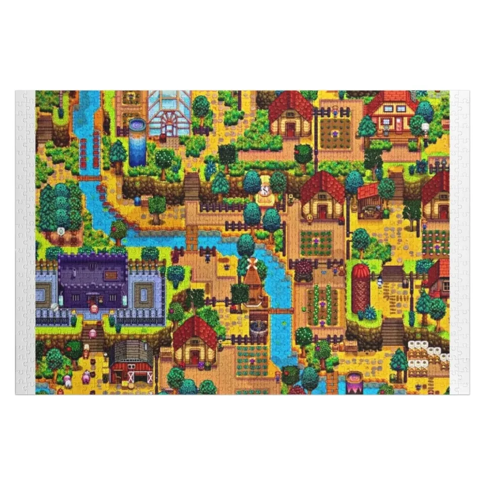 Stardew Valley Map Jigsaw Puzzle Woodens pre dospelých zvierací puzzle
