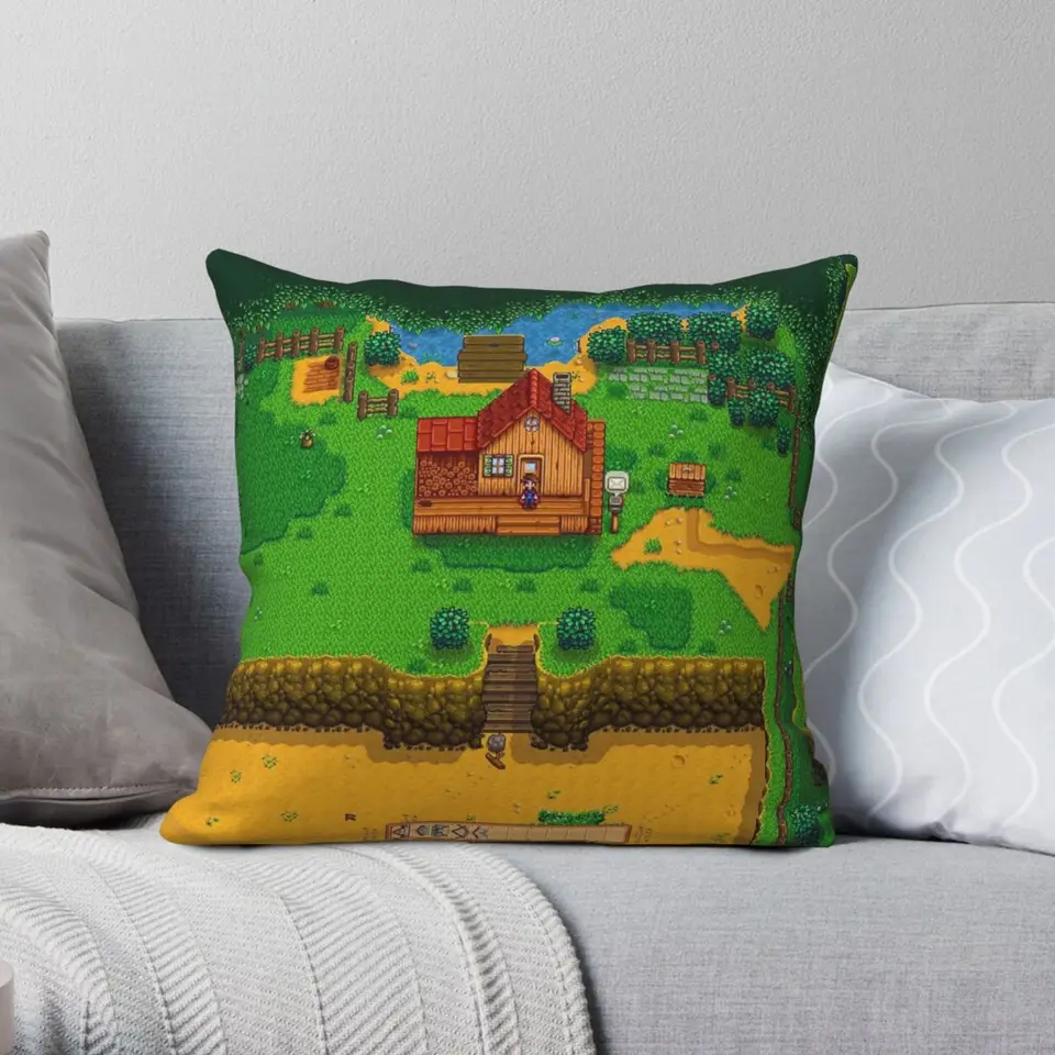 Stardew Valley vankúš polyesterové bielizeň zamatové vytlačené zips dekoratívne posteľné vankúšové kryt