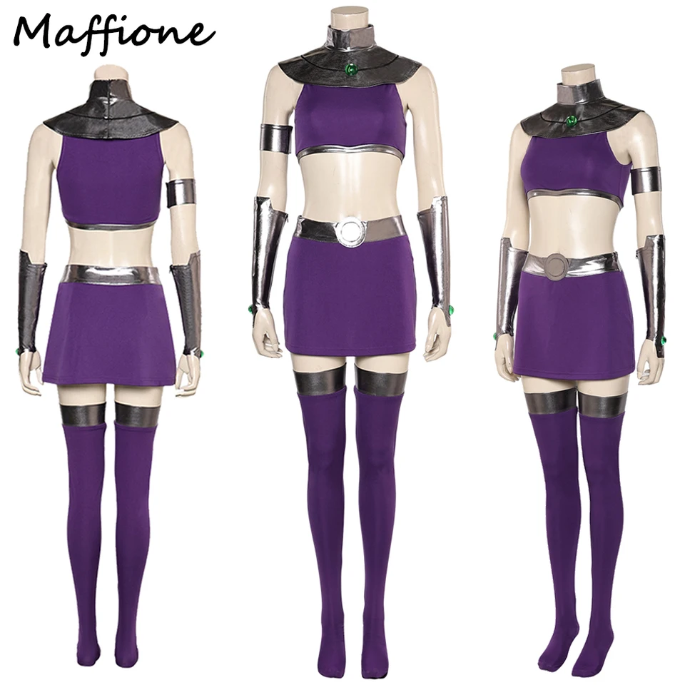 Starfire Cosplay kostým Ženy maskované šaty uniforma fialové sukne set