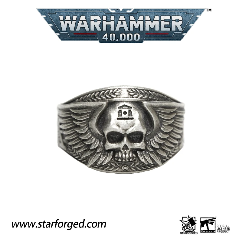Starforged Warhammer 40k Game Originálne periférie cisárskeho strážcu de Gloria Cadia Ring S925 Príslušenstvo Boys Ring Gift Collection