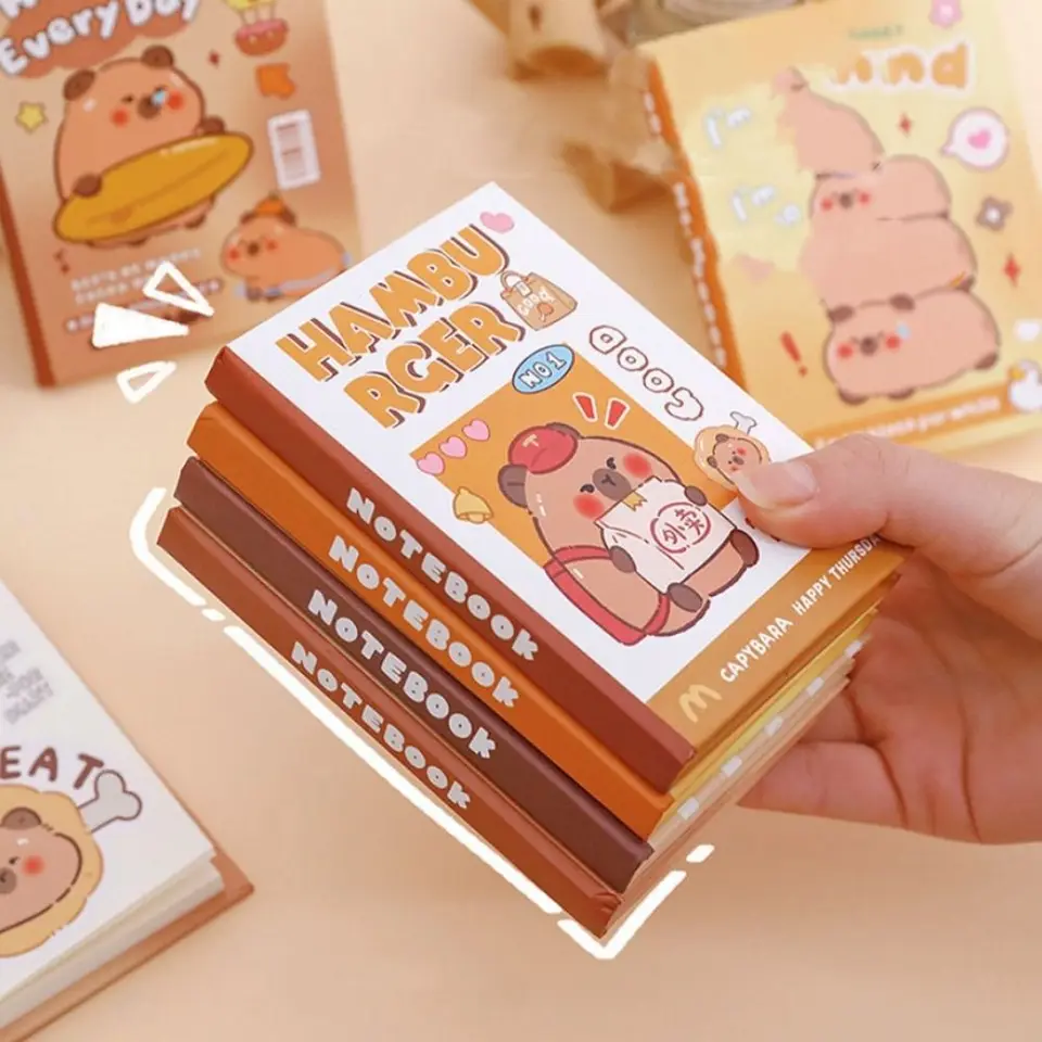 Starospazia kawaii capybara A7 notebook roztomilý karikatúra malé vrecko Poznámkový blok prenosný mini písací podložka dekor