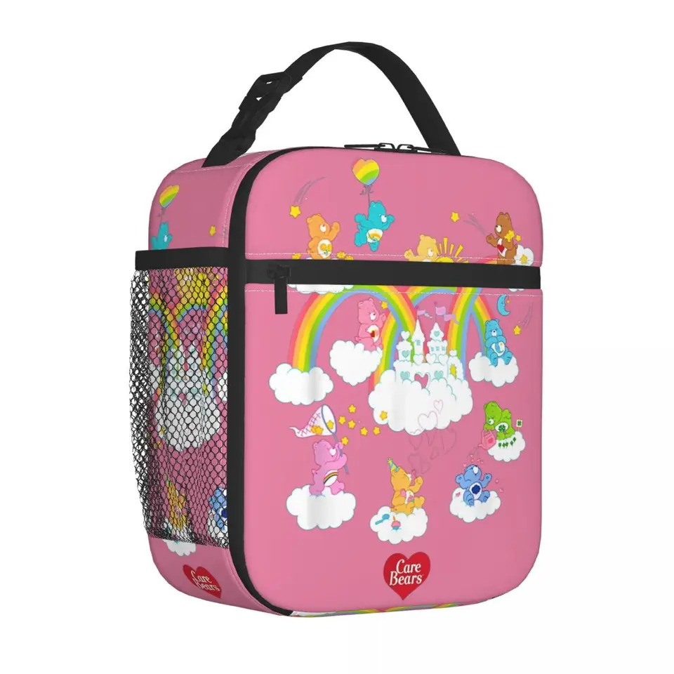 Starostlivosť medvede dúhové izolované obedové tašky Vysoko kapacita jedla Container Cool Tack Tote Lunch Box College College Cesta Men Ženy