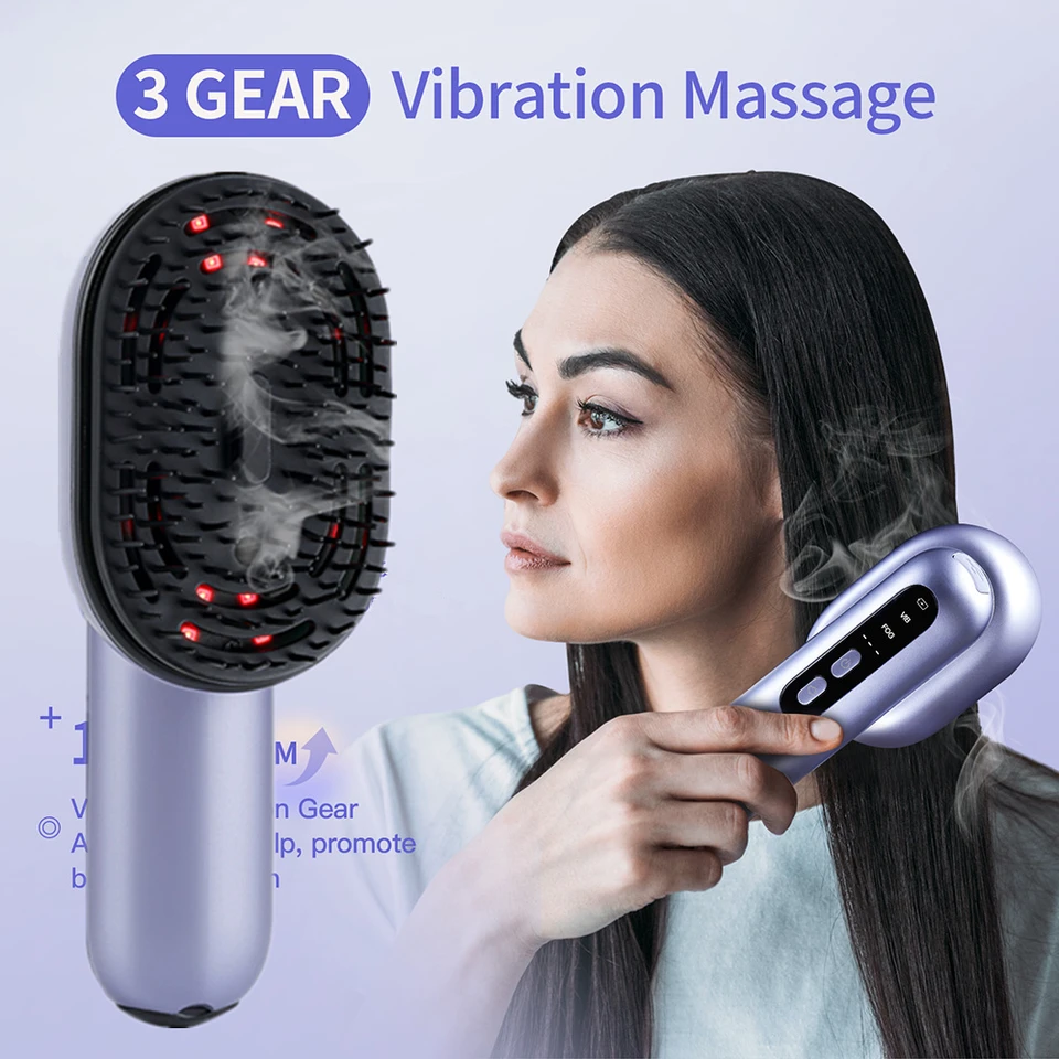Starostlivosť o vlasy masážne hrebeň Vibrácie pokožky hlavy Masáž Hair kefka Hael Massager Hair Sprayer Atomizujúci kefový kefový kefový olej Aplikátor