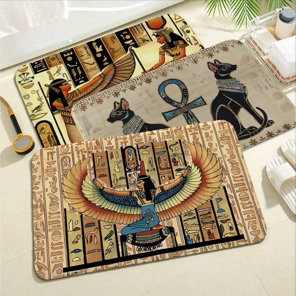 Staroveký Egypt Egyptské dvere Mat Nordic Style Spálňa obývacia izba rohož domu balkón proti šmyku Alfombra