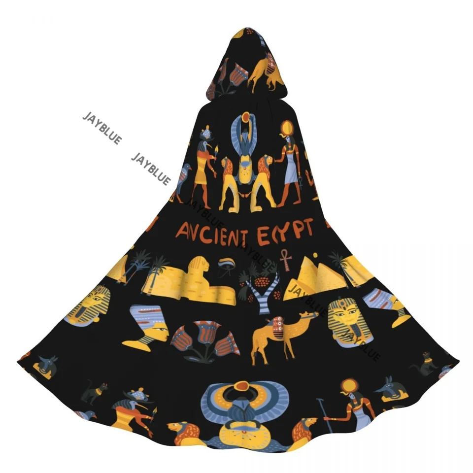 Staroveký Egypt nastavený na kapucňu Cloak Polyester Unisex Witch Cape Kostým príslušenstvo