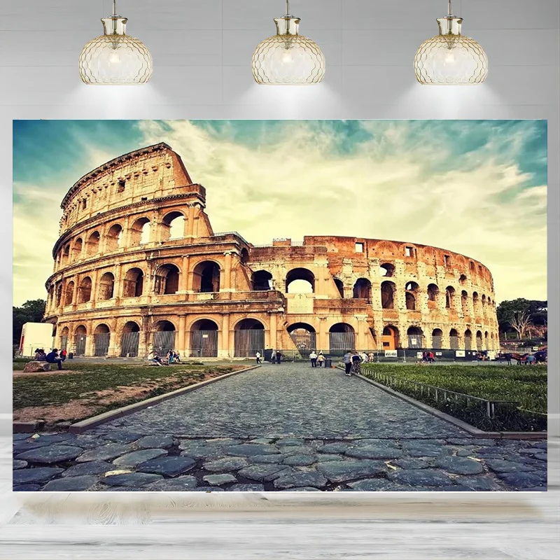 Staroveký Koloseum pozadie rímske fotografie pozadie Taliansko Banner Atrakcia cestovné portréty dekorácie večierkov