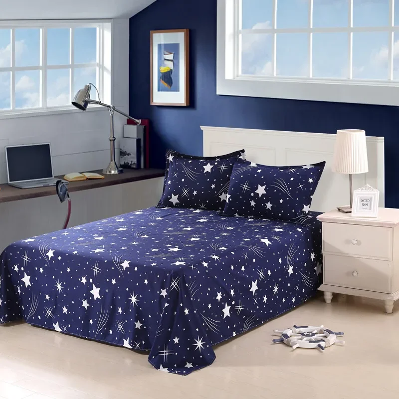 Starry Sky Flat List, Shooting Stars Space Bedspread, Mäkký pohodlný horný list dekoratívna posteľná bielizeň 3ks