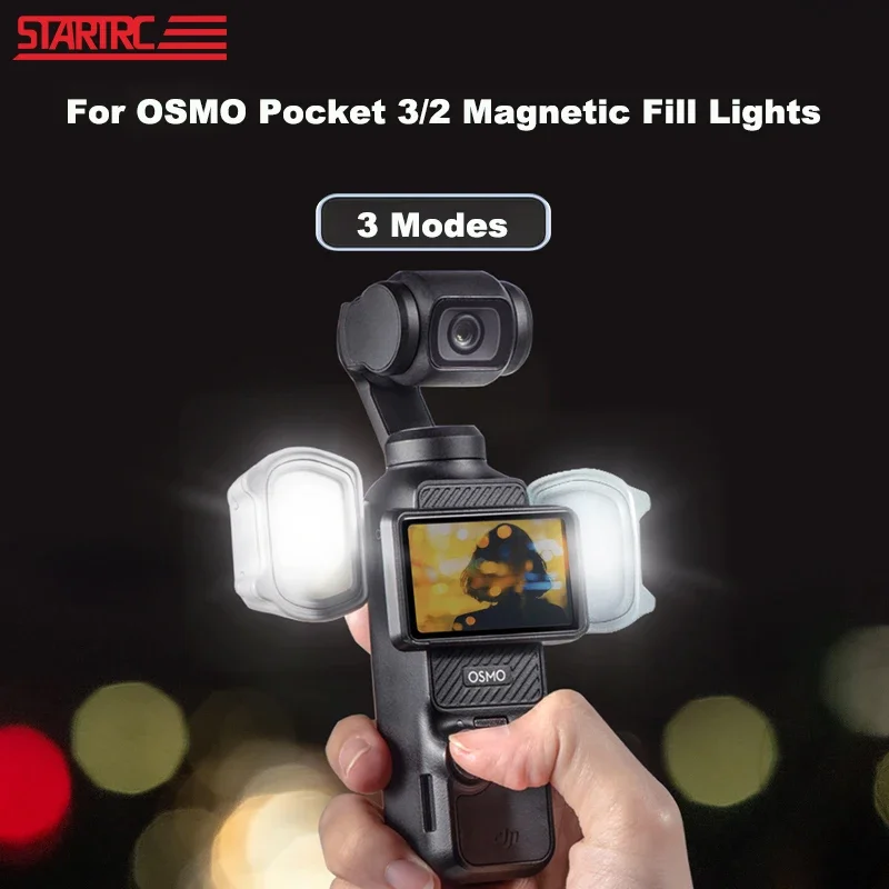 StarTrc Osmo vrecko 3 magnetické výplň nabíjateľné 3 režim LED svetlá svorky pre telefón pre dji vrecko 2 doplnky fotoaparátu 2