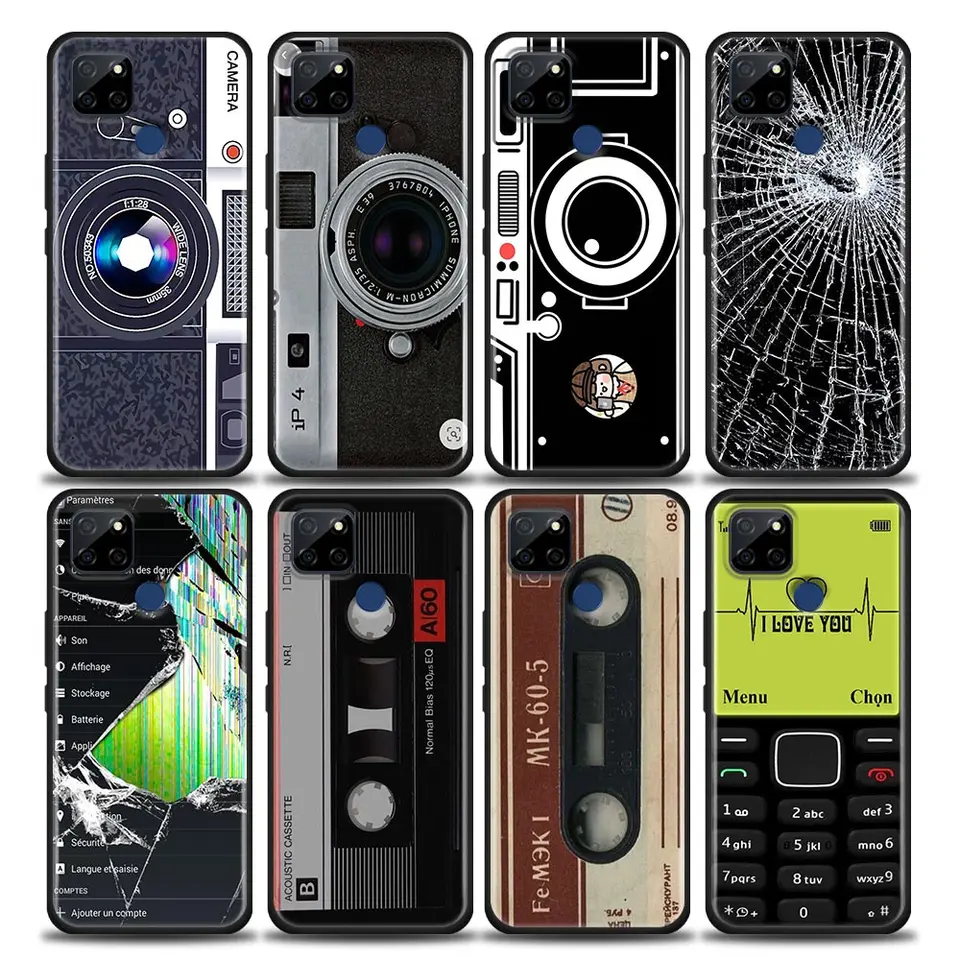 Stará fotoaparát telefónny pásik Pase Puzdro pre telefón pre Oppo Realme X50 XT X 11 10 9 9i 8 8i 7 6 Pro Plus 5G Case Funda Coque Shell