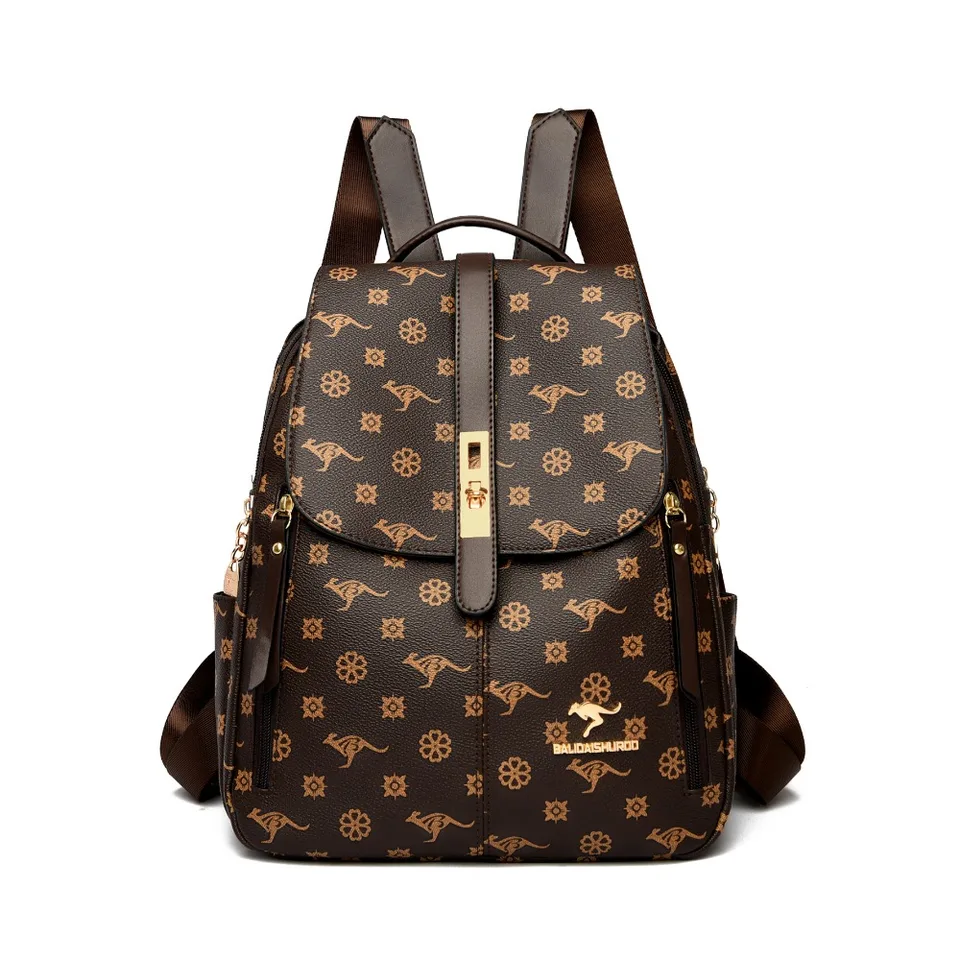 Staré kvetinové dámske batoh vysoko kvalitné knižné tašky Soft Soft Leather Back Pack School tašky pre dospievajúci