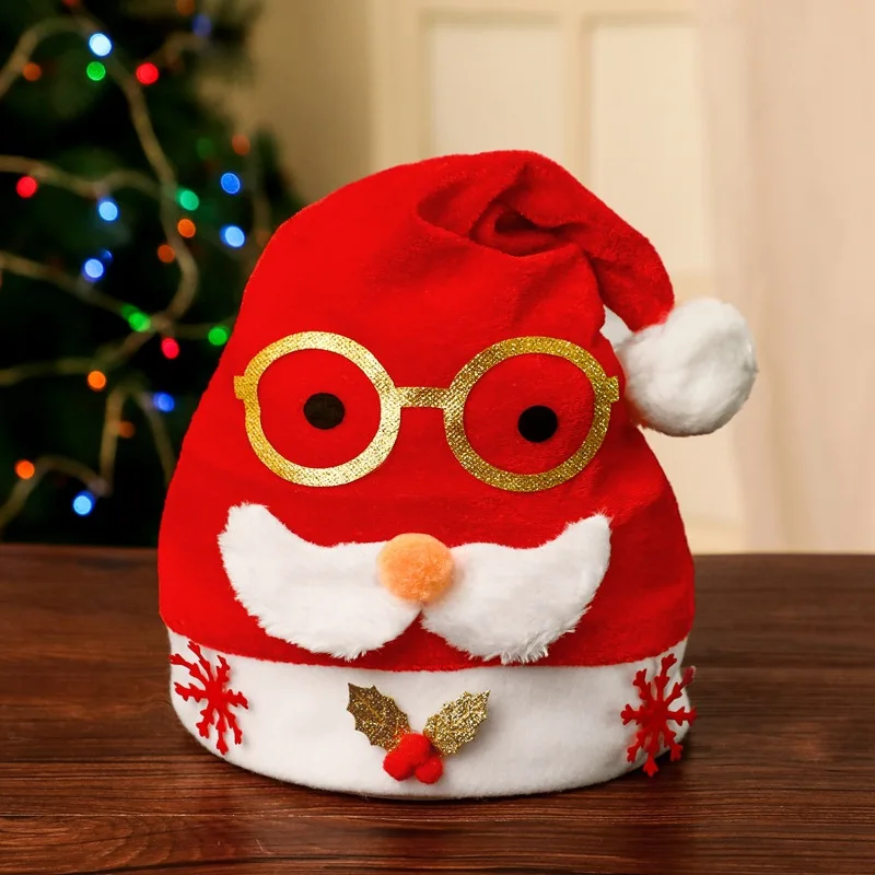 Starý muž hnedý jeleňový klobúk santa claus klobúk vianočné večierky Vianoce nové vianočné klobúky Squint Eyes Old Man okuliare