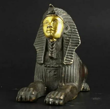 Starý vintage dynastia Shang Bronz Egypt pyramídy sfingové sochy sochy sochy mieru